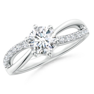 5.9mm GVS2 Prong Set Round Diamond Split Shank Promise Ring in 9K White Gold