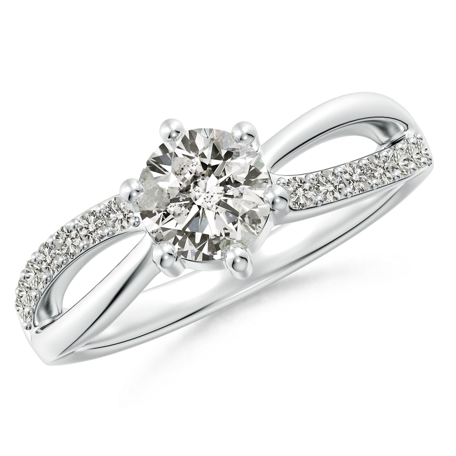5.9mm KI3 Prong Set Round Diamond Split Shank Promise Ring in White Gold 