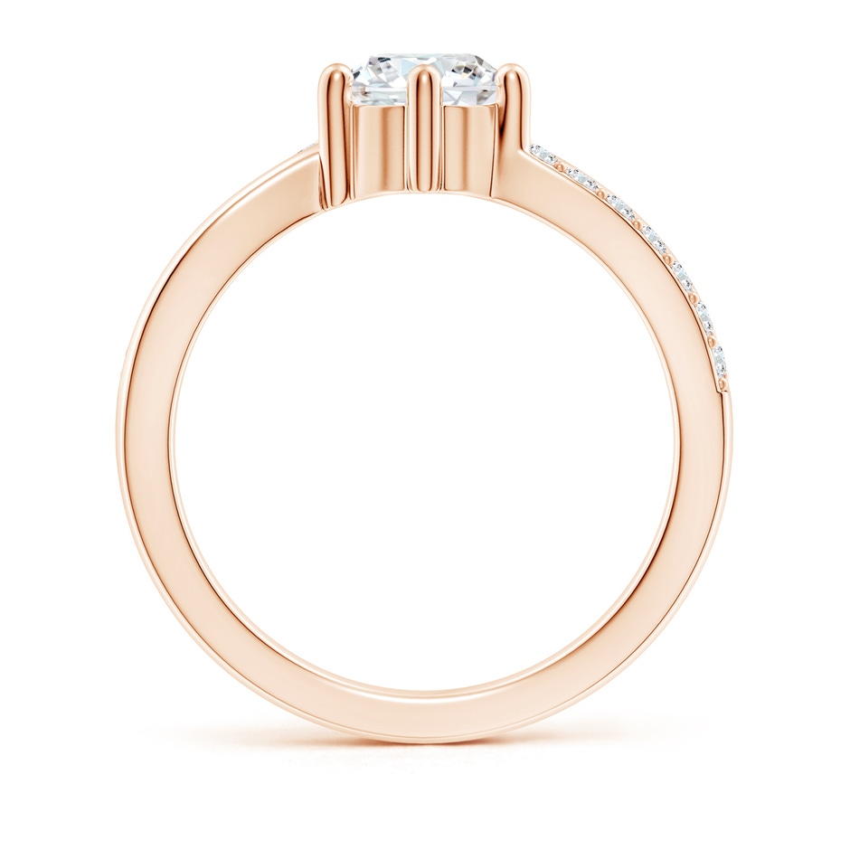 6.4mm GVS2 Prong Set Round Diamond Split Shank Promise Ring in 9K Rose Gold side 199
