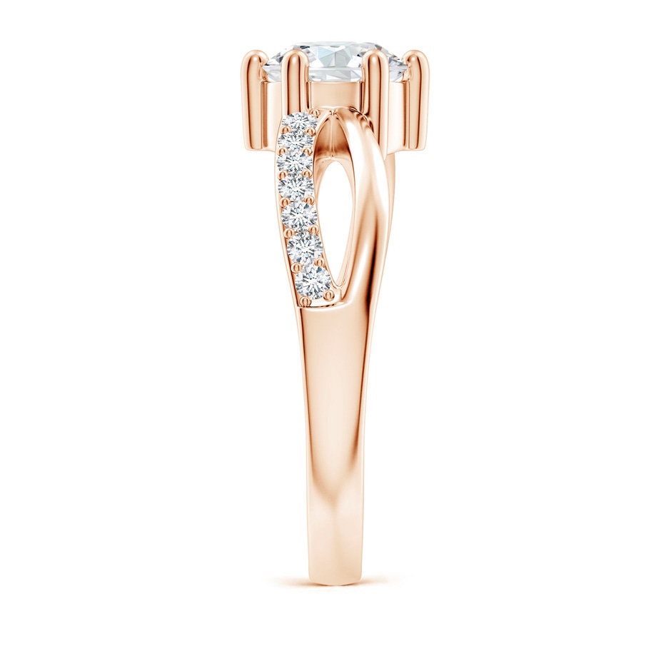 6.4mm GVS2 Prong Set Round Diamond Split Shank Promise Ring in 9K Rose Gold side 299