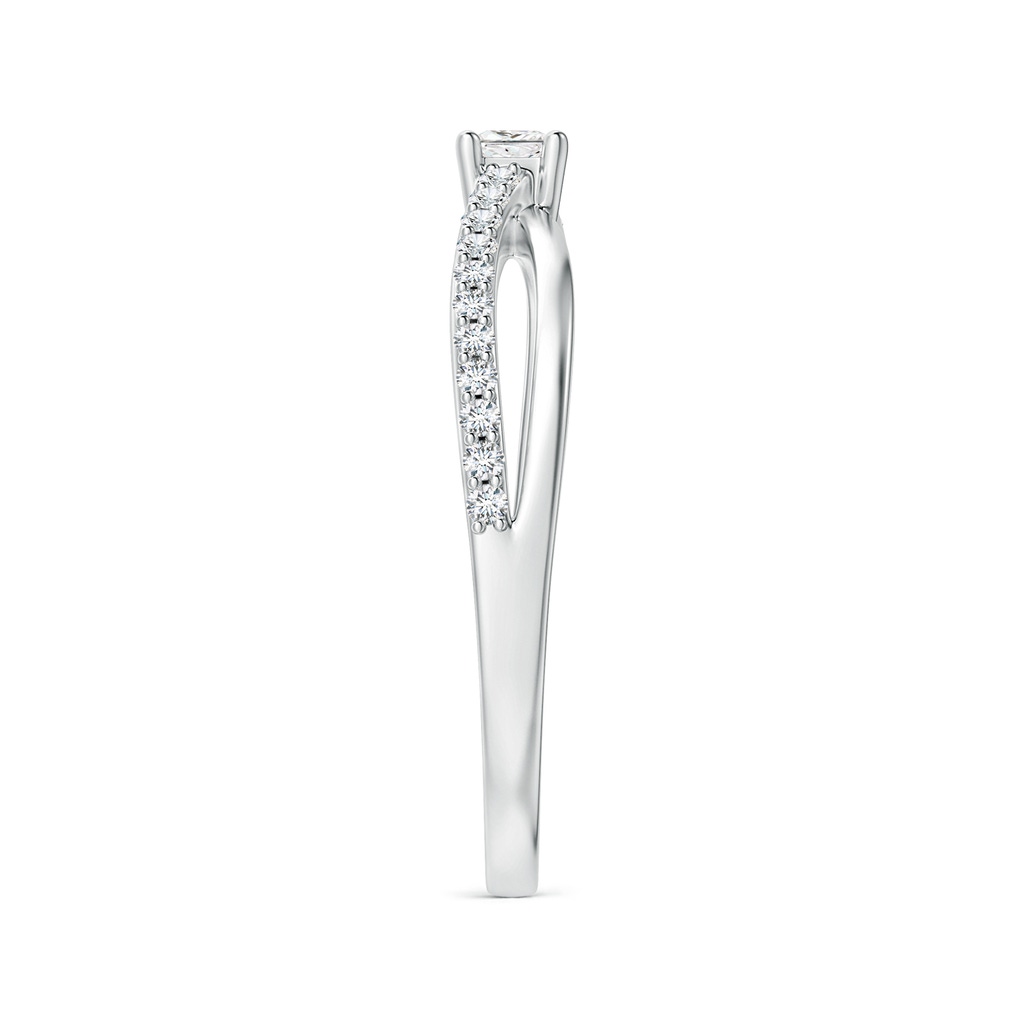 2.5mm GVS2 Prong Set Princess-Cut Diamond Split Shank Promise Ring in P950 Platinum Side-2