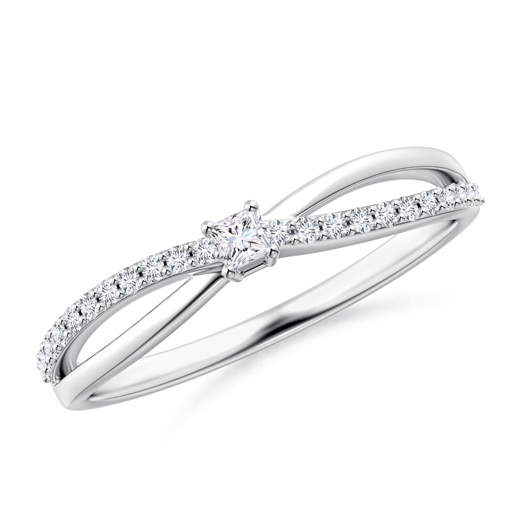 2mm GVS2 Prong Set Princess-Cut Diamond Split Shank Promise Ring in P950 Platinum