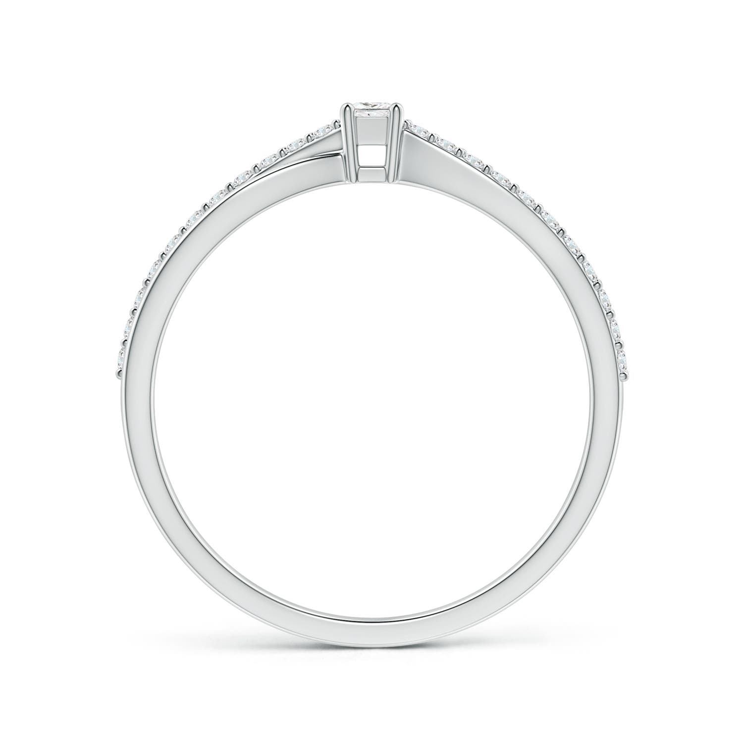 2mm GVS2 Prong Set Princess-Cut Diamond Split Shank Promise Ring in White Gold - side 3