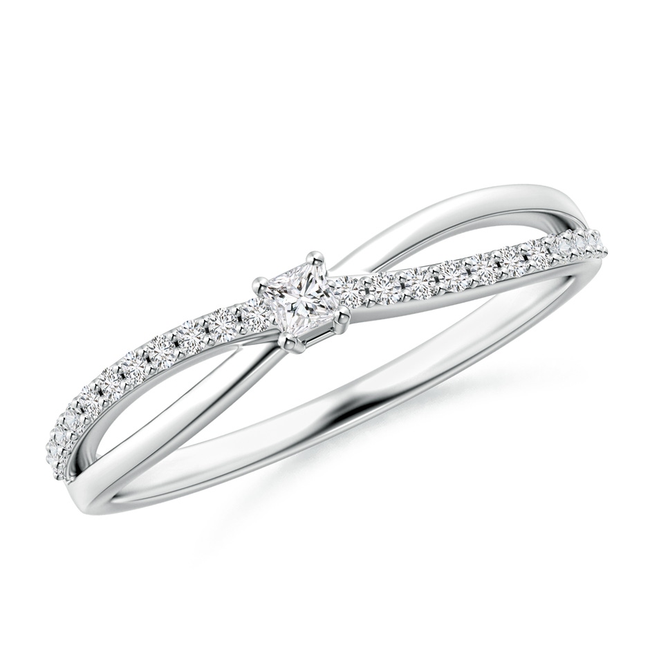 2mm HSI2 Prong Set Princess-Cut Diamond Split Shank Promise Ring in 10K White Gold 