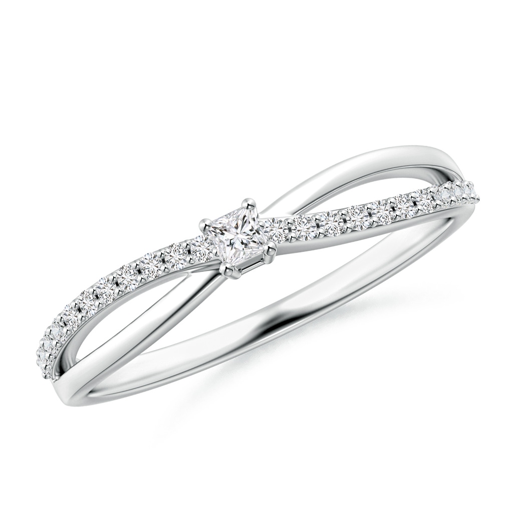 2mm HSI2 Prong Set Princess-Cut Diamond Split Shank Promise Ring in S999 Silver