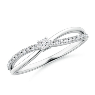 2mm HSI2 Prong Set Princess-Cut Diamond Split Shank Promise Ring in White Gold