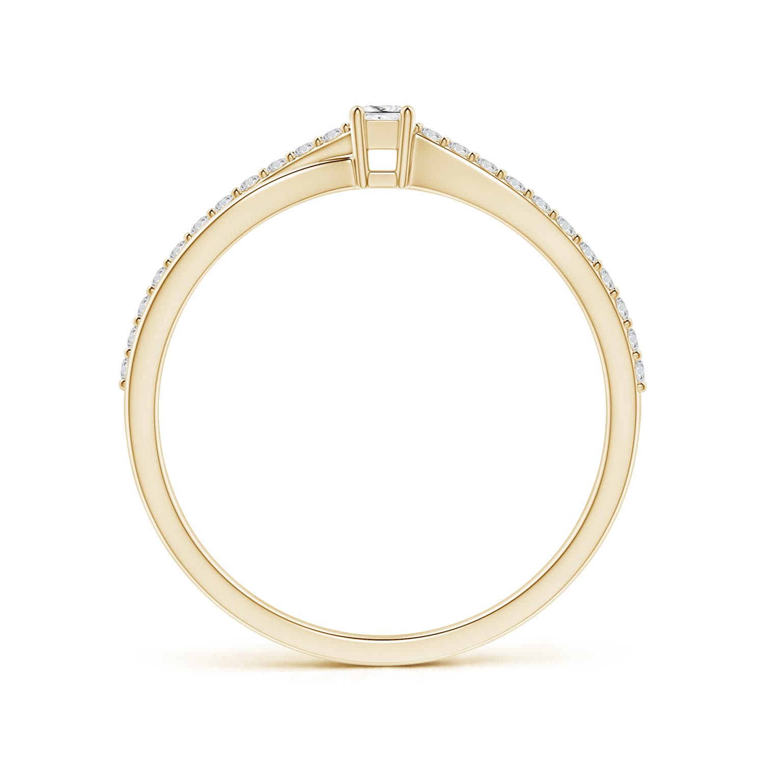 2mm HSI2 Prong Set Princess-Cut Diamond Split Shank Promise Ring in Yellow Gold - side 3