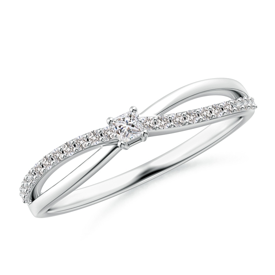 2mm IJI1I2 Prong Set Princess-Cut Diamond Split Shank Promise Ring in White Gold 