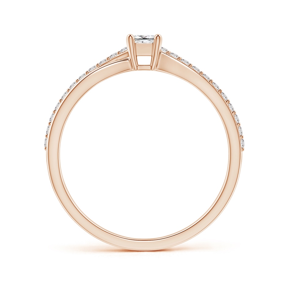 3mm IJI1I2 Prong Set Princess-Cut Diamond Split Shank Promise Ring in 18K Rose Gold side 199
