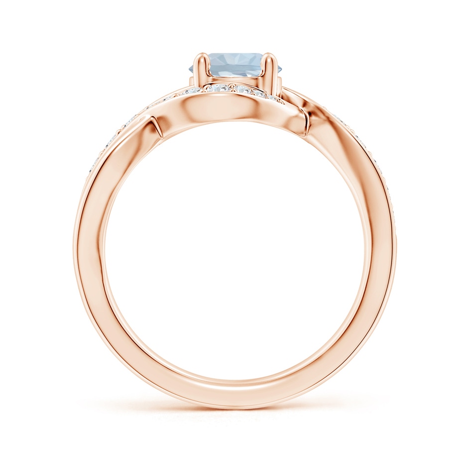 6mm A Solitaire Round Aquamarine Infinity Promise Ring in Rose Gold side 199