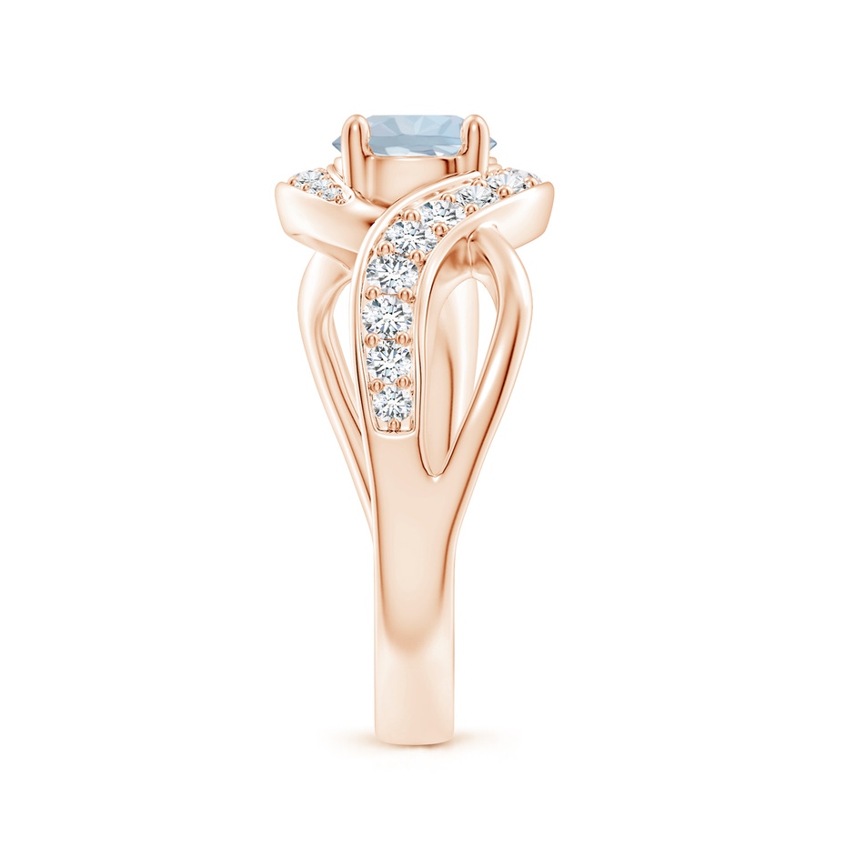 6mm A Solitaire Round Aquamarine Infinity Promise Ring in Rose Gold side 299