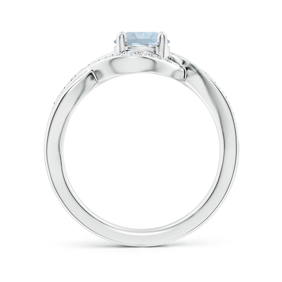 6mm A Solitaire Round Aquamarine Infinity Promise Ring in White Gold side 199