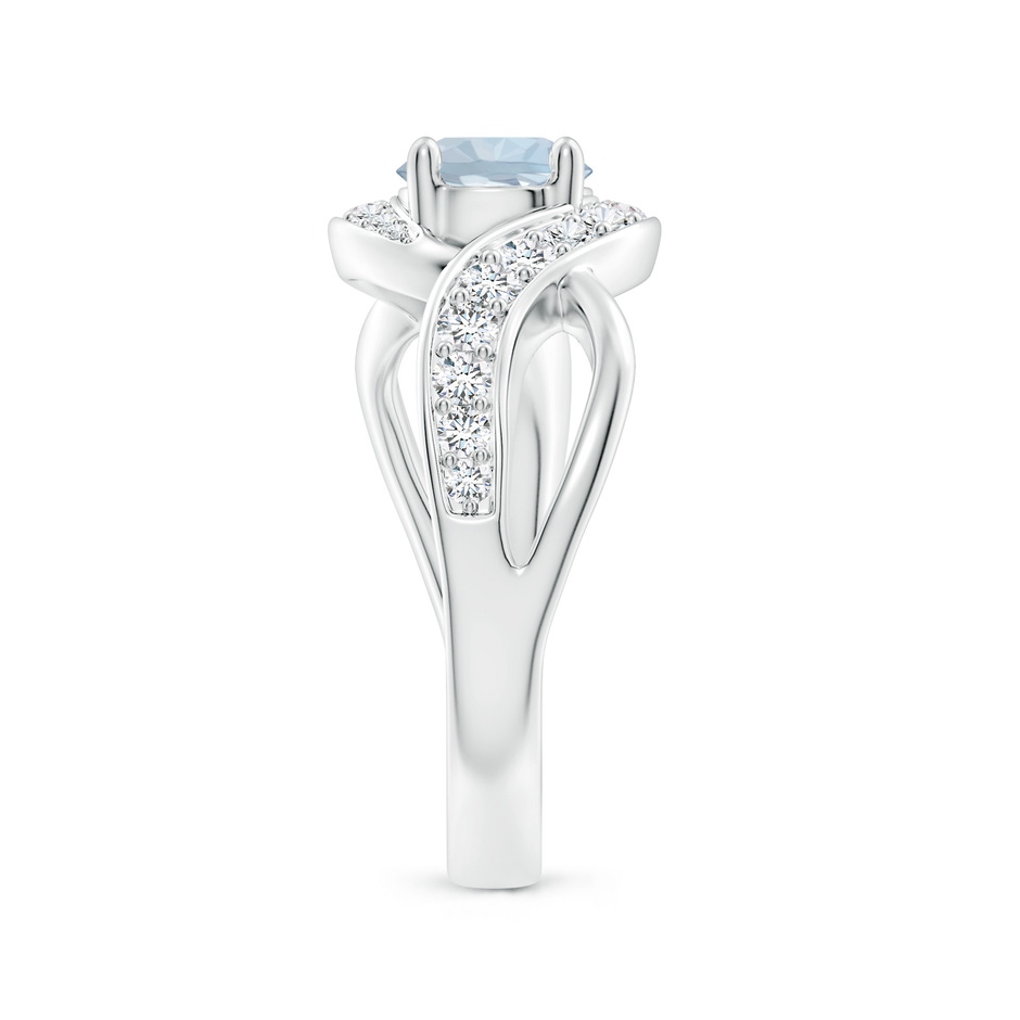 6mm A Solitaire Round Aquamarine Infinity Promise Ring in White Gold side 299