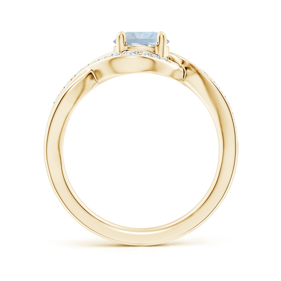 6mm A Solitaire Round Aquamarine Infinity Promise Ring in Yellow Gold side 199