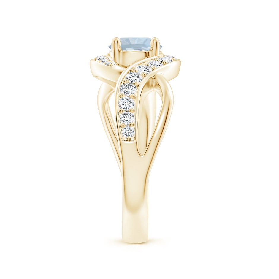 6mm A Solitaire Round Aquamarine Infinity Promise Ring in Yellow Gold side 299