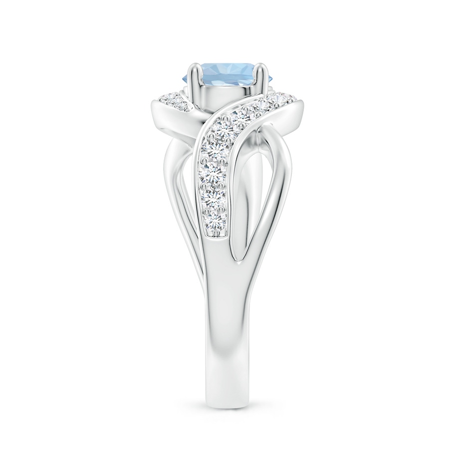 6mm AA Solitaire Round Aquamarine Infinity Promise Ring in P950 Platinum side 299