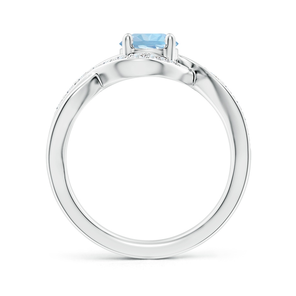 6mm AAA Solitaire Round Aquamarine Infinity Promise Ring in S999 Silver side 199