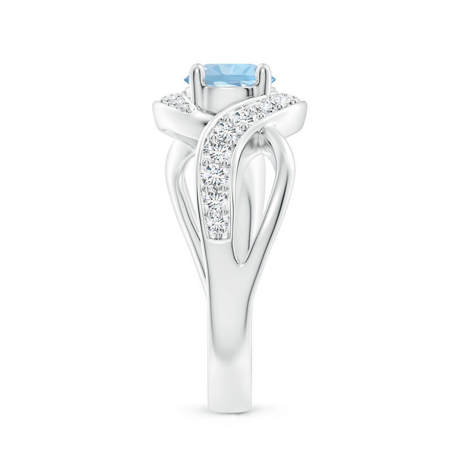 6mm AAA Solitaire Round Aquamarine Infinity Promise Ring in S999 Silver side 299