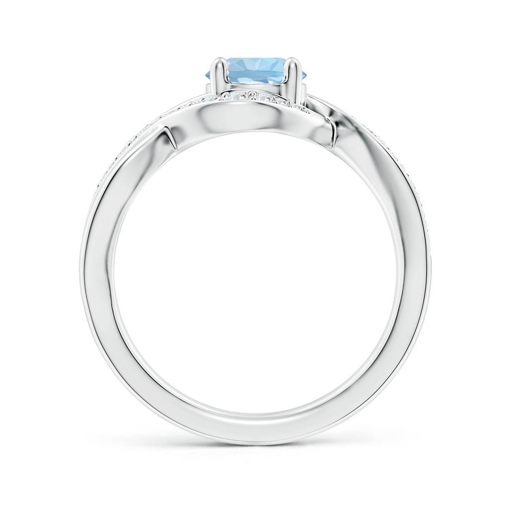 6mm AAA Solitaire Round Aquamarine Infinity Promise Ring in White Gold - side 199