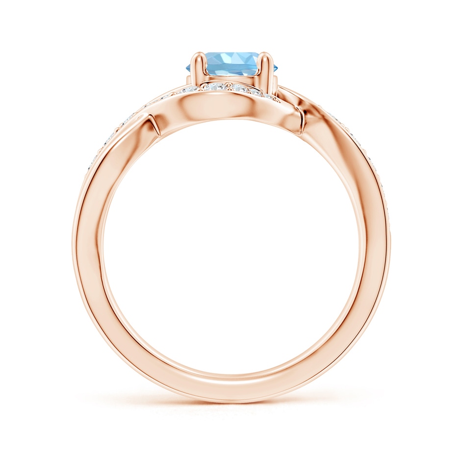 6mm AAAA Solitaire Round Aquamarine Infinity Promise Ring in Rose Gold side 199
