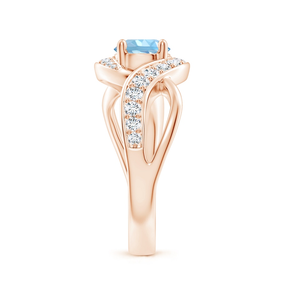 6mm AAAA Solitaire Round Aquamarine Infinity Promise Ring in Rose Gold side 299