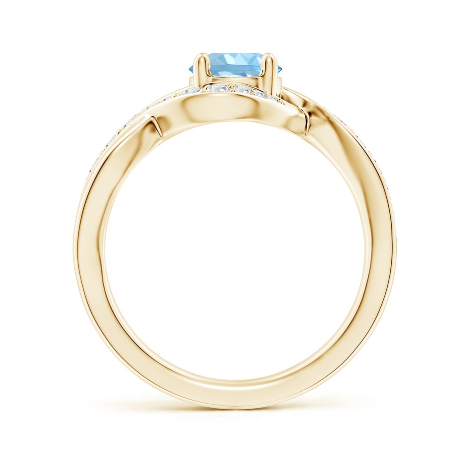 6mm AAAA Solitaire Round Aquamarine Infinity Promise Ring in Yellow Gold side 199
