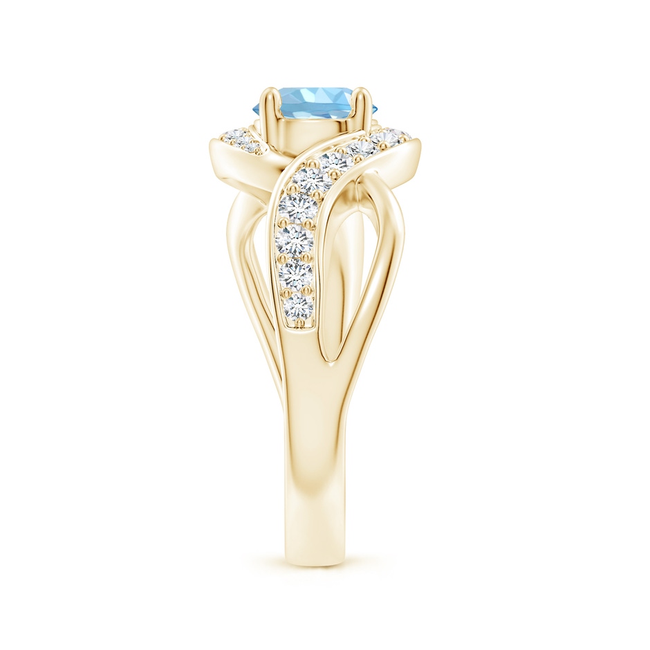 6mm AAAA Solitaire Round Aquamarine Infinity Promise Ring in Yellow Gold side 299