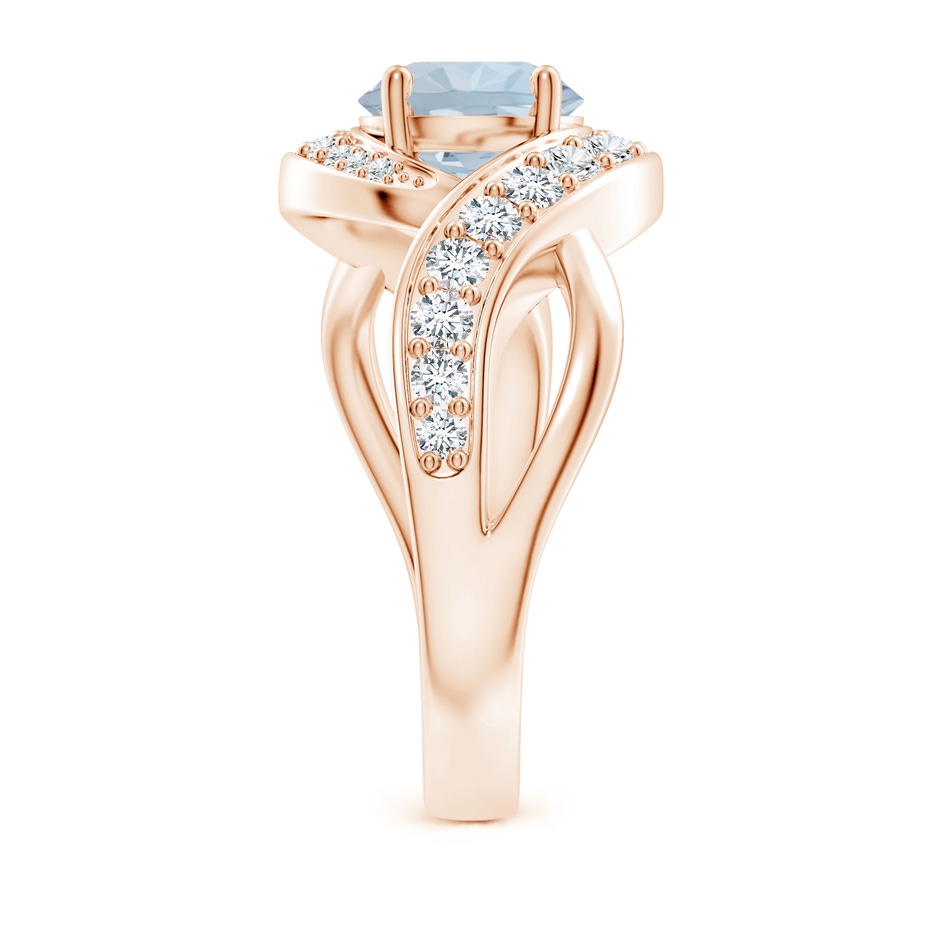 7mm A Solitaire Round Aquamarine Infinity Promise Ring in Rose Gold side 299