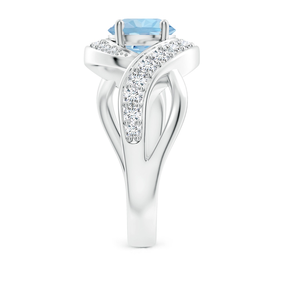 7mm AAA Solitaire Round Aquamarine Infinity Promise Ring in P950 Platinum side 299