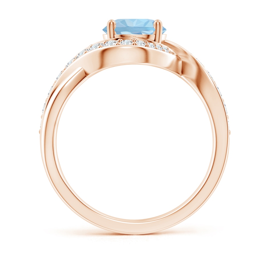7mm AAA Solitaire Round Aquamarine Infinity Promise Ring in Rose Gold side 199
