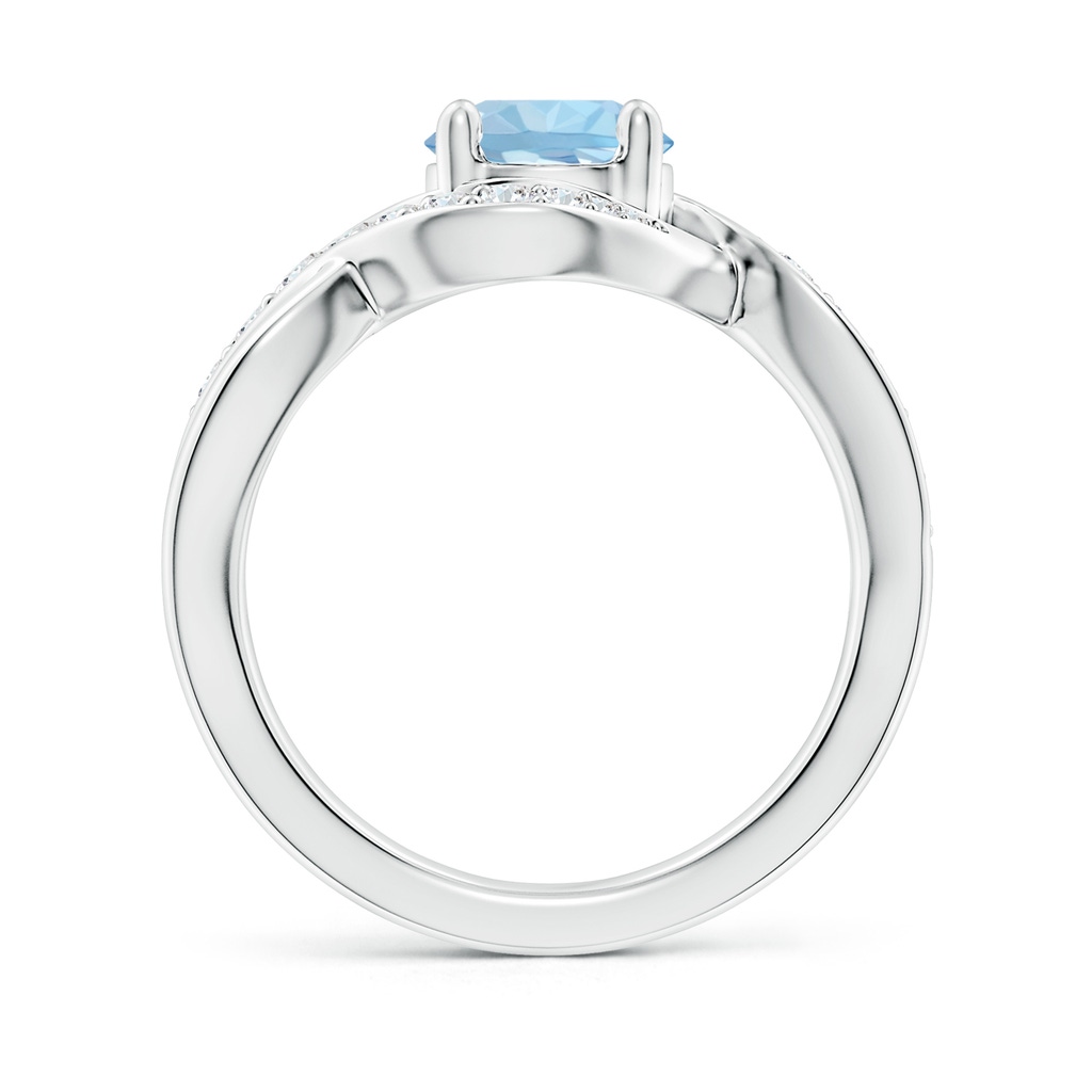 7mm AAA Solitaire Round Aquamarine Infinity Promise Ring in White Gold Side 199