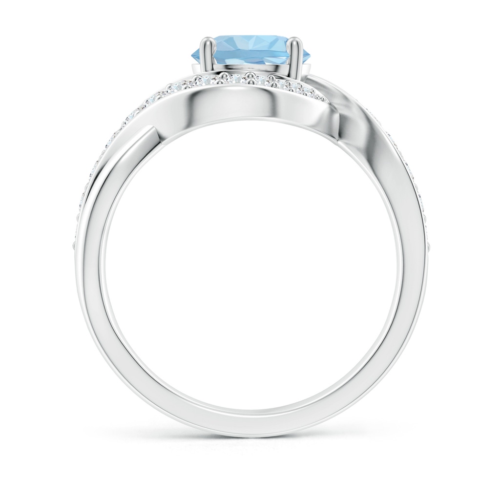 7mm AAA Solitaire Round Aquamarine Infinity Promise Ring in White Gold - side 199