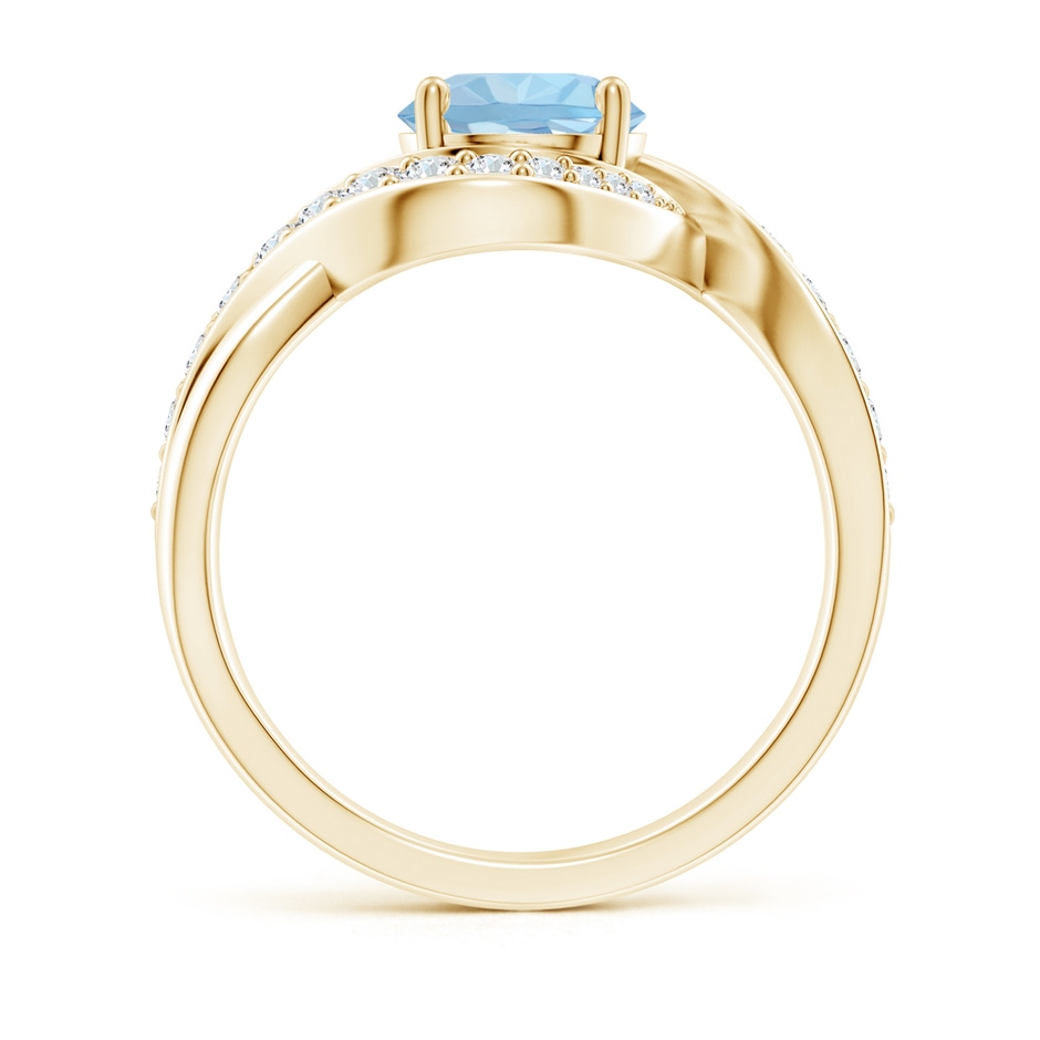 7mm AAA Solitaire Round Aquamarine Infinity Promise Ring in Yellow Gold side 199