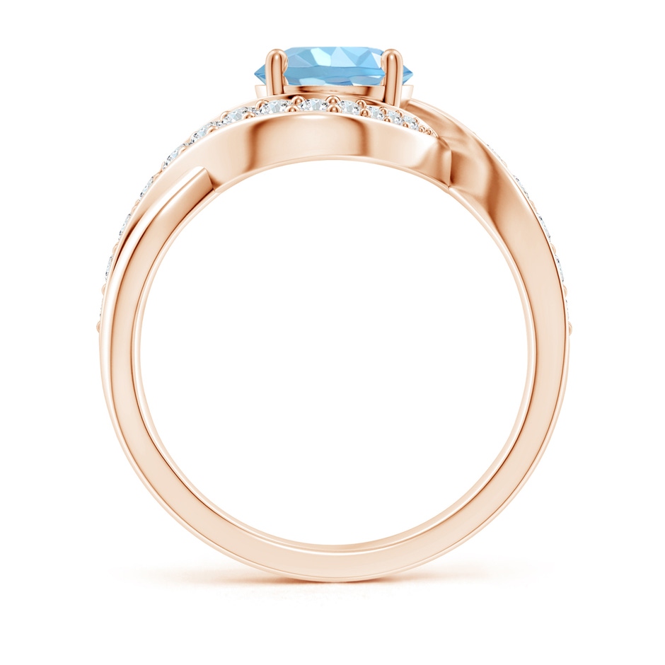 7mm AAAA Solitaire Round Aquamarine Infinity Promise Ring in Rose Gold side 199