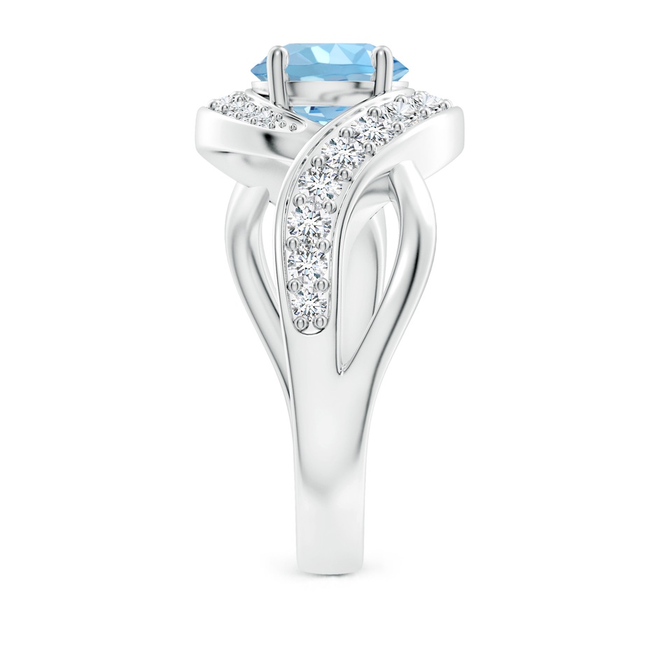 7mm AAAA Solitaire Round Aquamarine Infinity Promise Ring in White Gold side 299