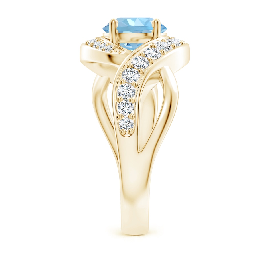 7mm AAAA Solitaire Round Aquamarine Infinity Promise Ring in Yellow Gold side 299