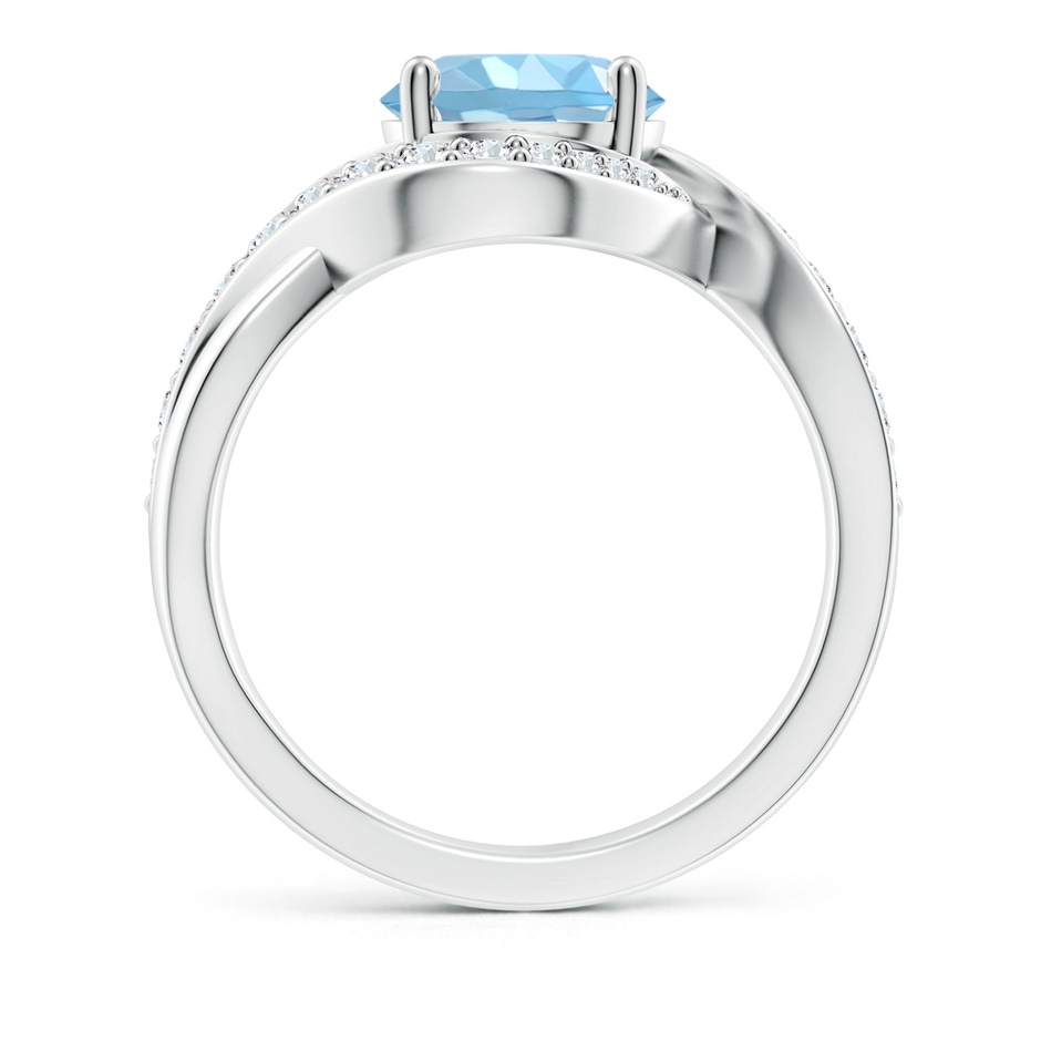 8mm AAAA Solitaire Round Aquamarine Infinity Promise Ring in S999 Silver side 199