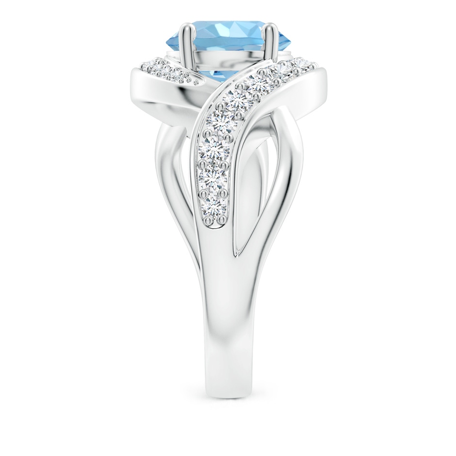 8mm AAAA Solitaire Round Aquamarine Infinity Promise Ring in S999 Silver side 299