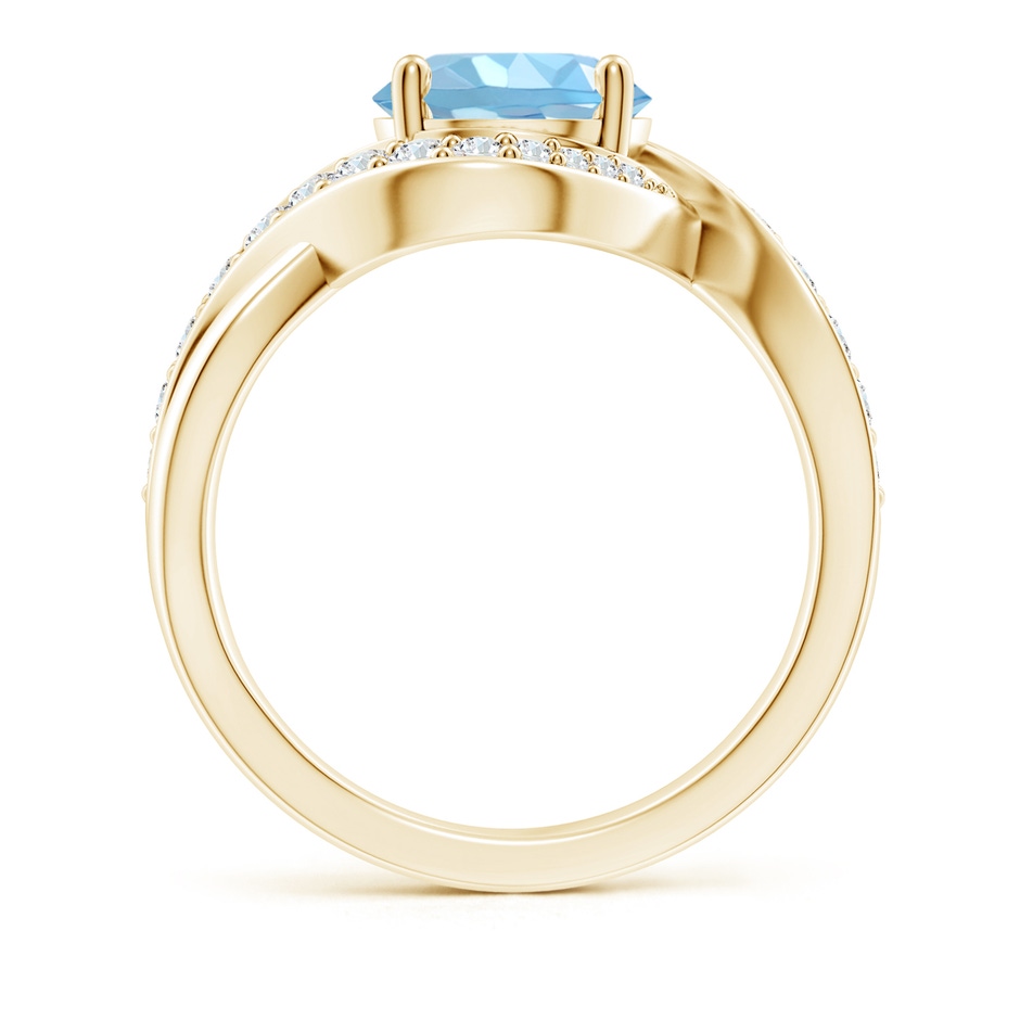 8mm AAAA Solitaire Round Aquamarine Infinity Promise Ring in Yellow Gold side 199