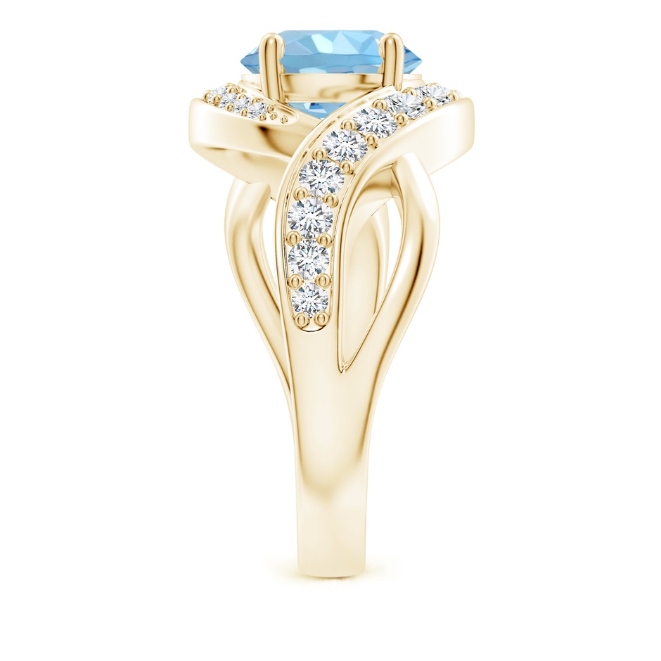8mm AAAA Solitaire Round Aquamarine Infinity Promise Ring in Yellow Gold side 299