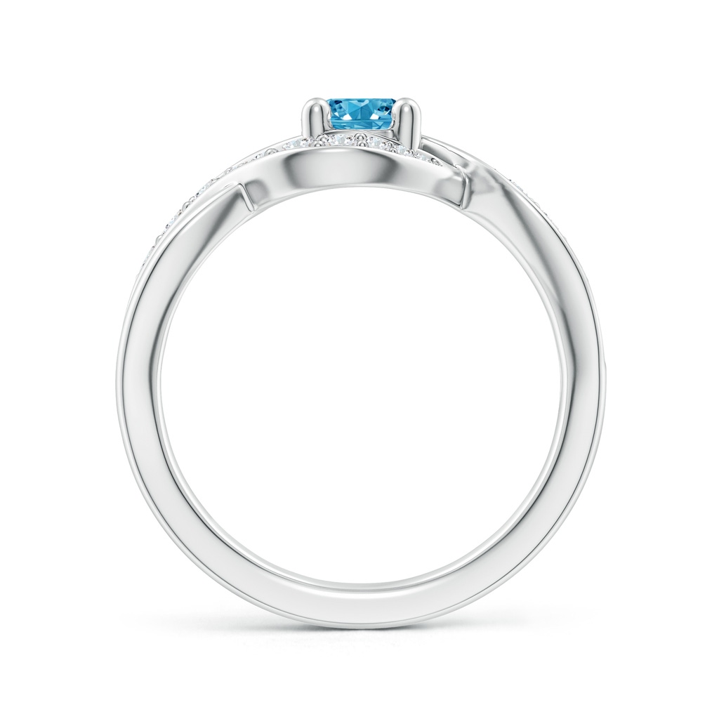 5.1mm AAAA Solitaire Round Fancy Intense Blue Diamond Infinity Promise Ring in P950 Platinum - side 199