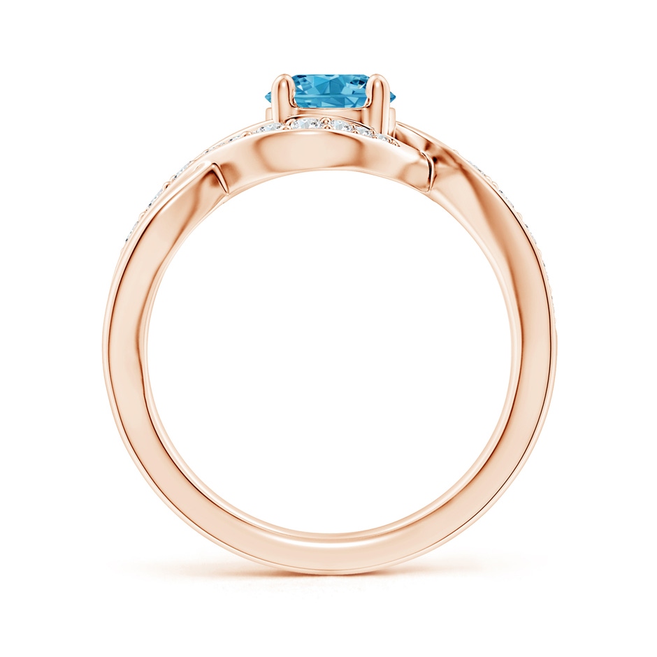 6mm AAAA Solitaire Round Fancy Intense Blue Diamond Infinity Promise Ring in Rose Gold side 199