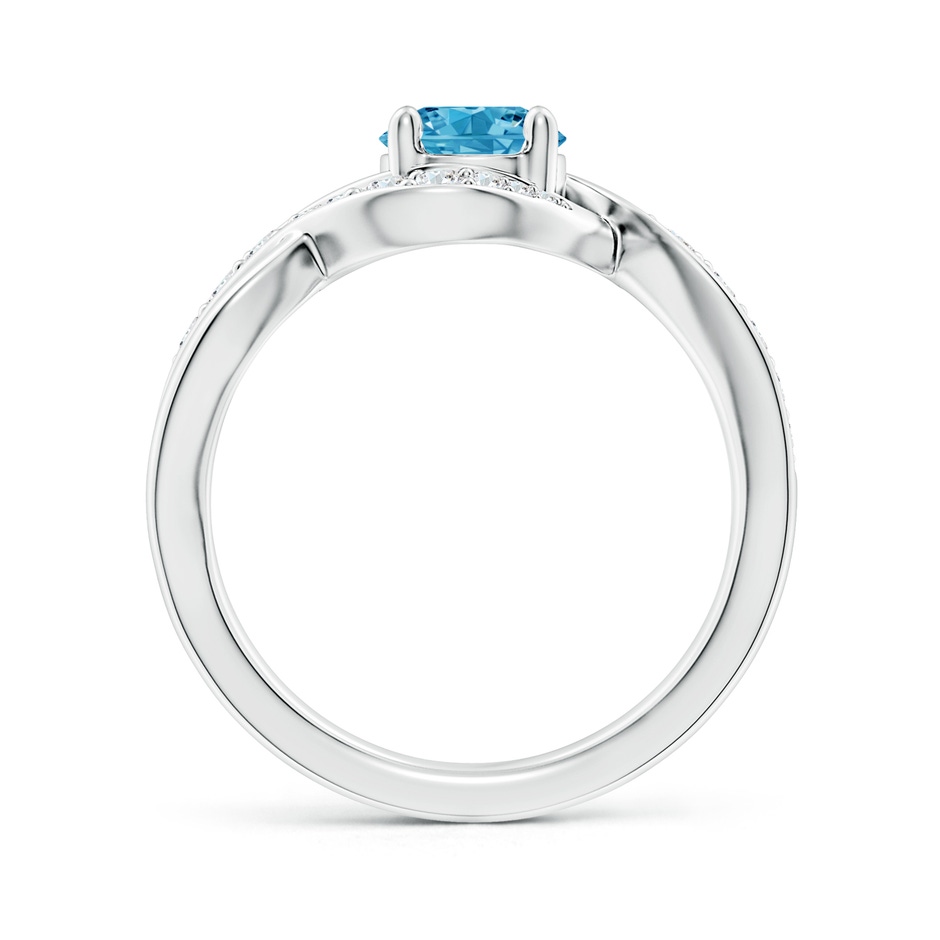 6mm AAAA Solitaire Round Fancy Intense Blue Diamond Infinity Promise Ring in S999 Silver side 199