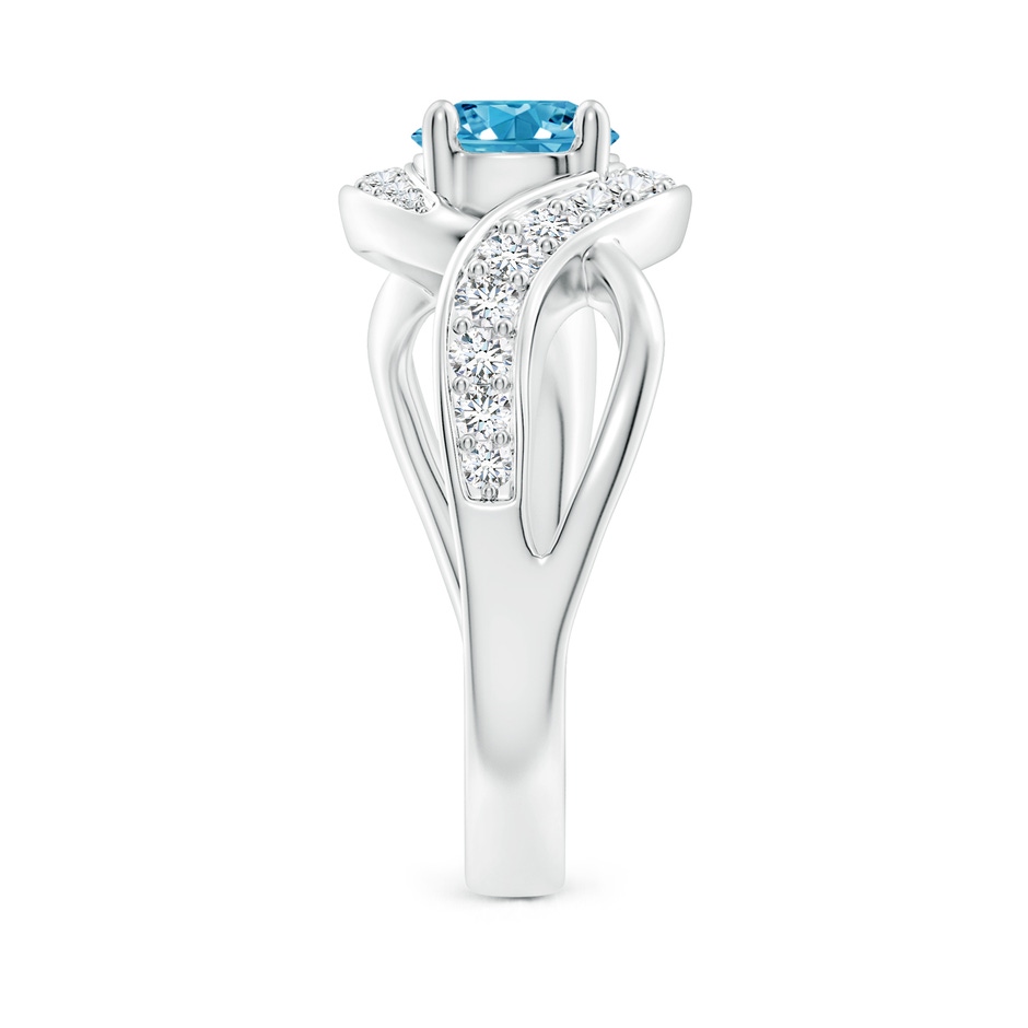 6mm AAAA Solitaire Round Fancy Intense Blue Diamond Infinity Promise Ring in S999 Silver side 299