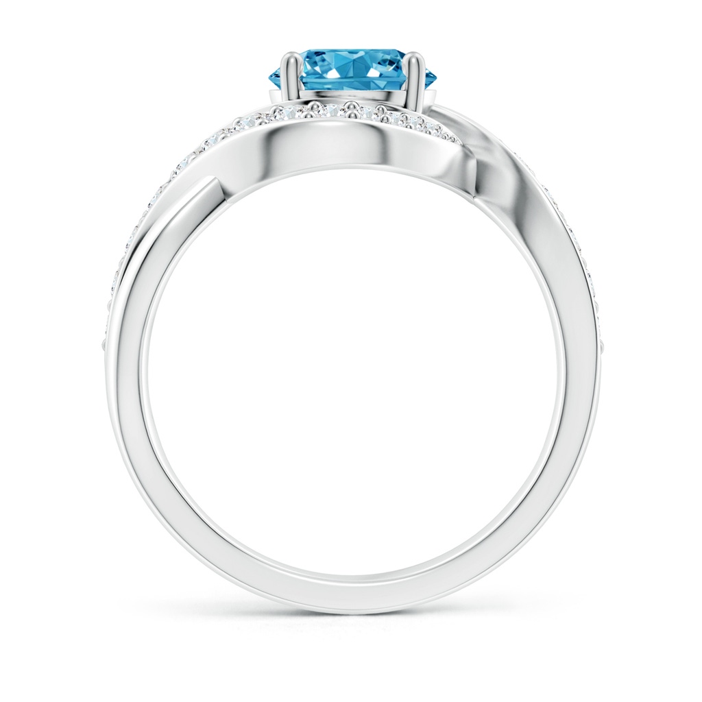 7mm AAAA Solitaire Round Fancy Intense Blue Diamond Infinity Promise Ring in White Gold - side 199