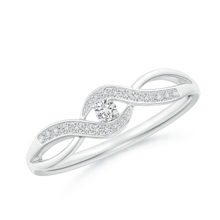 2.2mm HSI2 Solitaire Round Diamond Infinity Promise Ring in S999 Silver