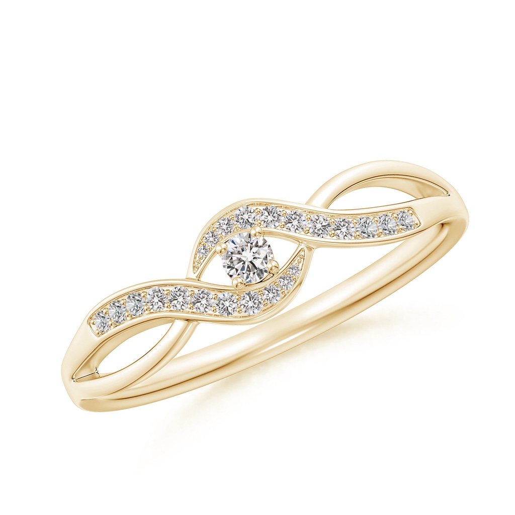 2.2mm IJI1I2 Solitaire Round Diamond Infinity Promise Ring in 10K Yellow Gold