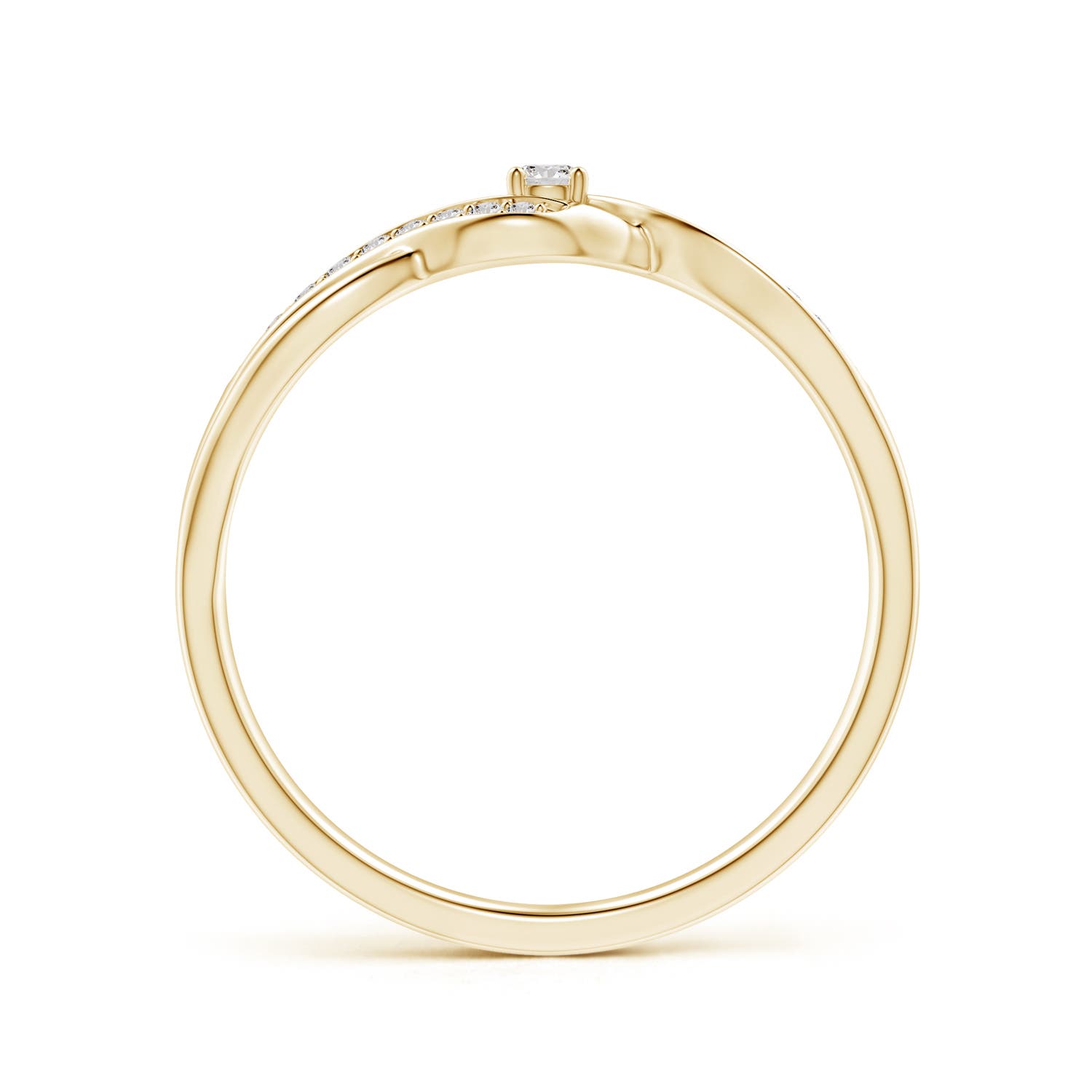 2.2mm IJI1I2 Solitaire Round Diamond Infinity Promise Ring in Yellow Gold - side 3
