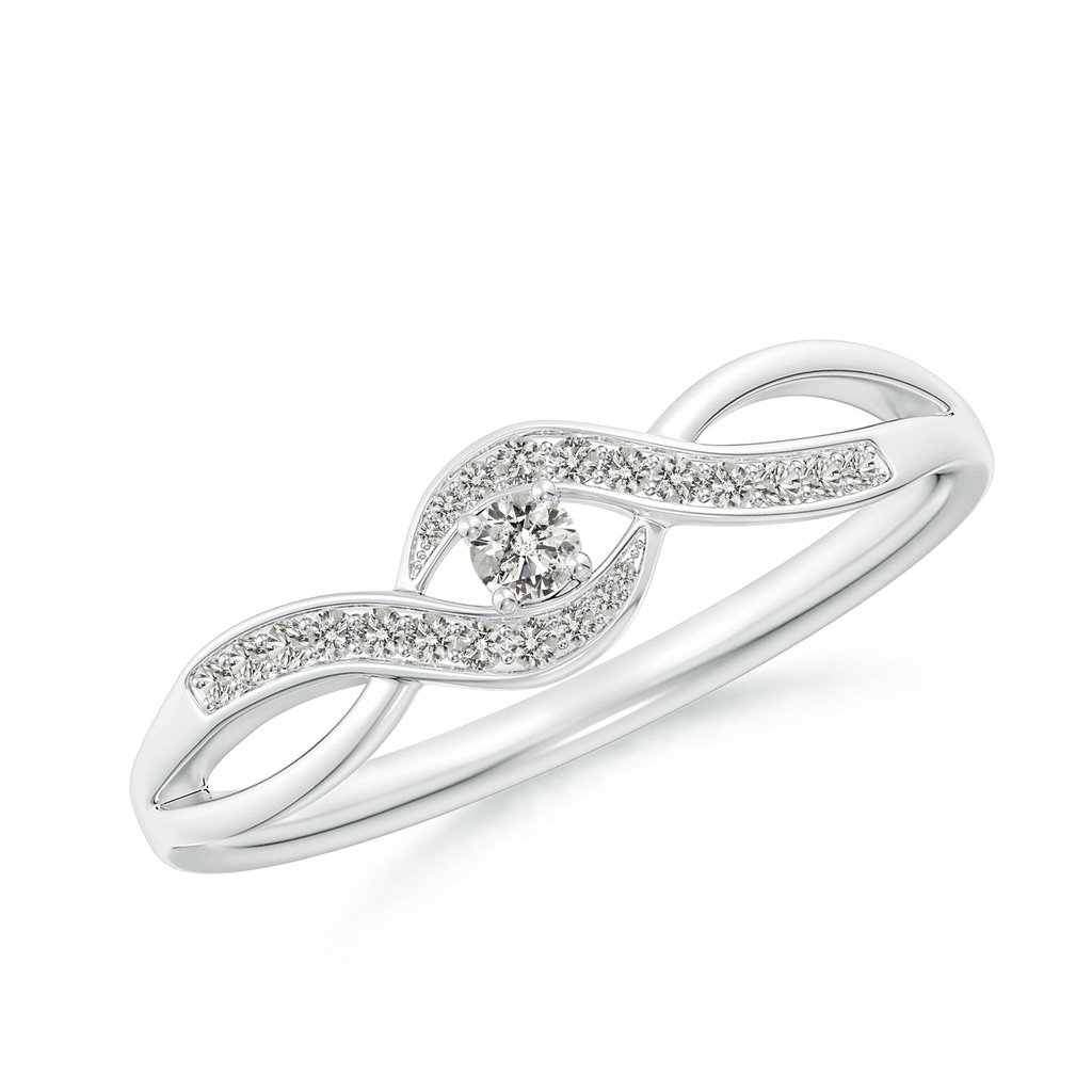 2.2mm KI3 Solitaire Round Diamond Infinity Promise Ring in S999 Silver 