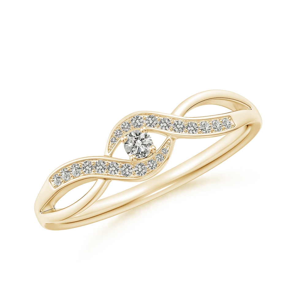 2.2mm KI3 Solitaire Round Diamond Infinity Promise Ring in Yellow Gold 